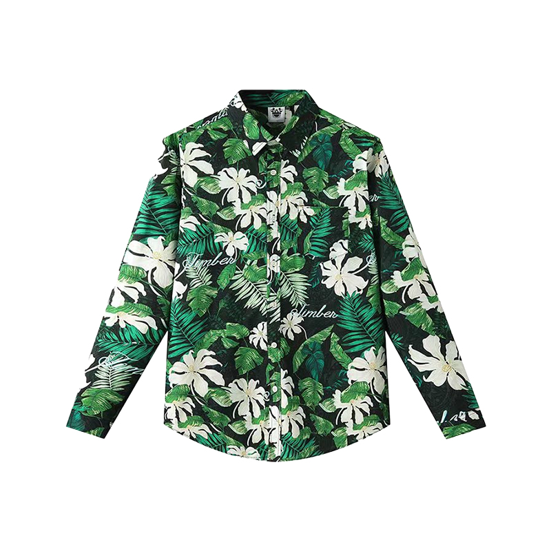 Men's Long Sleeve Floral Pure Cotton